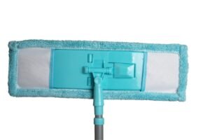 MOPA MICROFIBRA AGUAMARINA BASE PLASTICA 40cm CON CABO EXTENSIBLE A 1.20