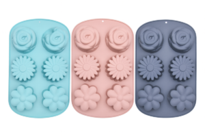 MOLDE DE SILICONA CON 6 FLORES VARIADAS