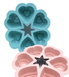 MOLDE DE SILICONA CON 6 CORAZÓNES